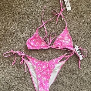 Bright Swimwear pink floral bikini